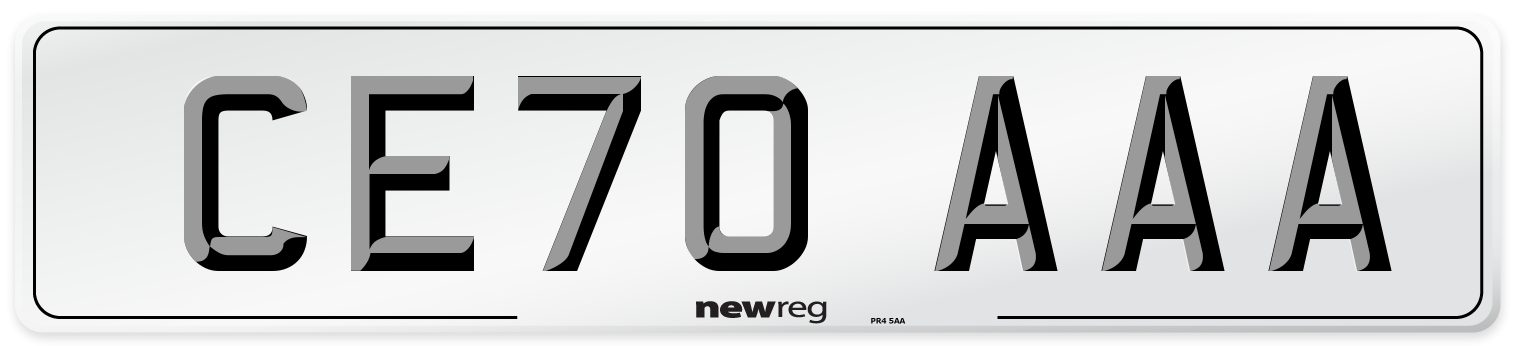 CE70 AAA Number Plate from New Reg